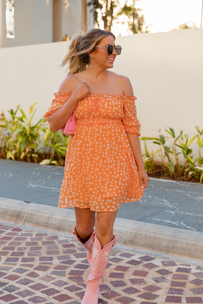 Golden Hour Gulf Orange Floral Dress Krista Horton X Pink Lily
