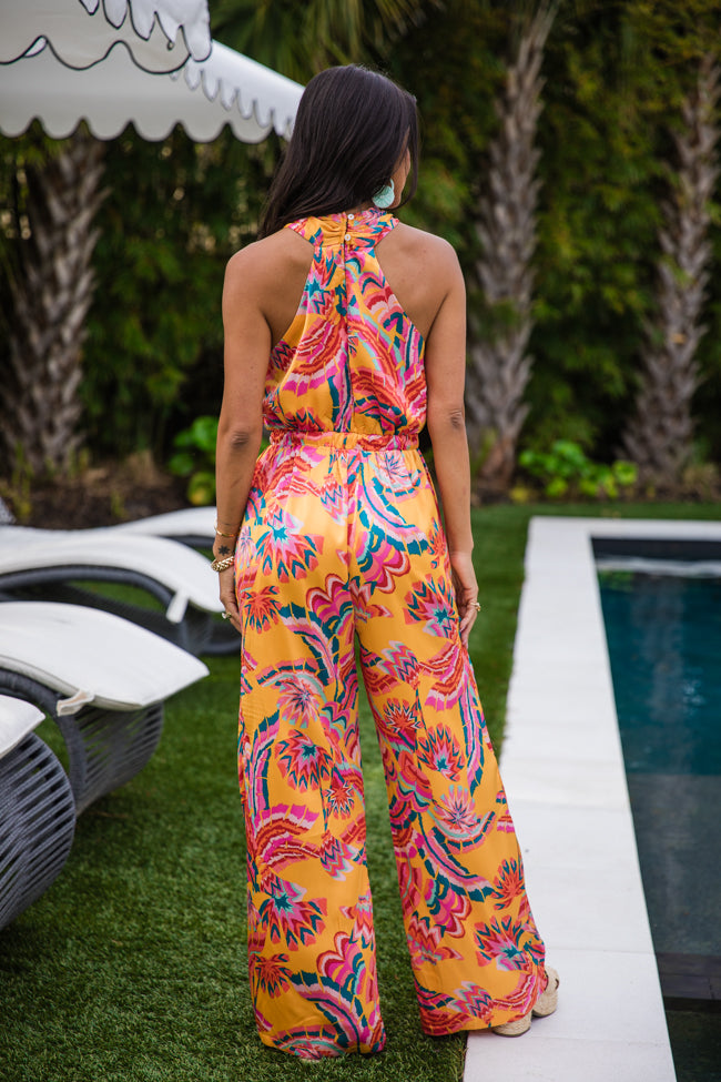 Gate To My Heart Multi Printed Halter Jumpsuit