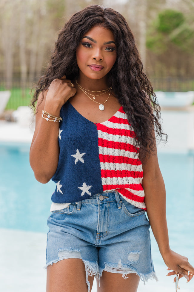 We The People American Flag Sweater Tank