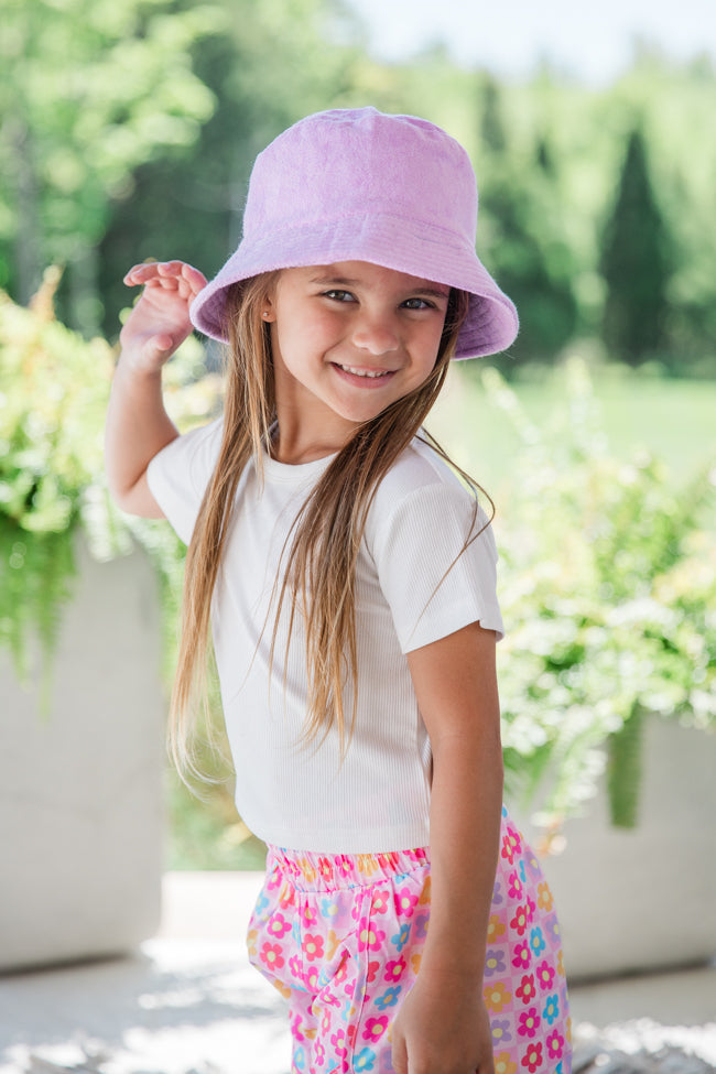 Kid's Purple Terry Bucket Hat