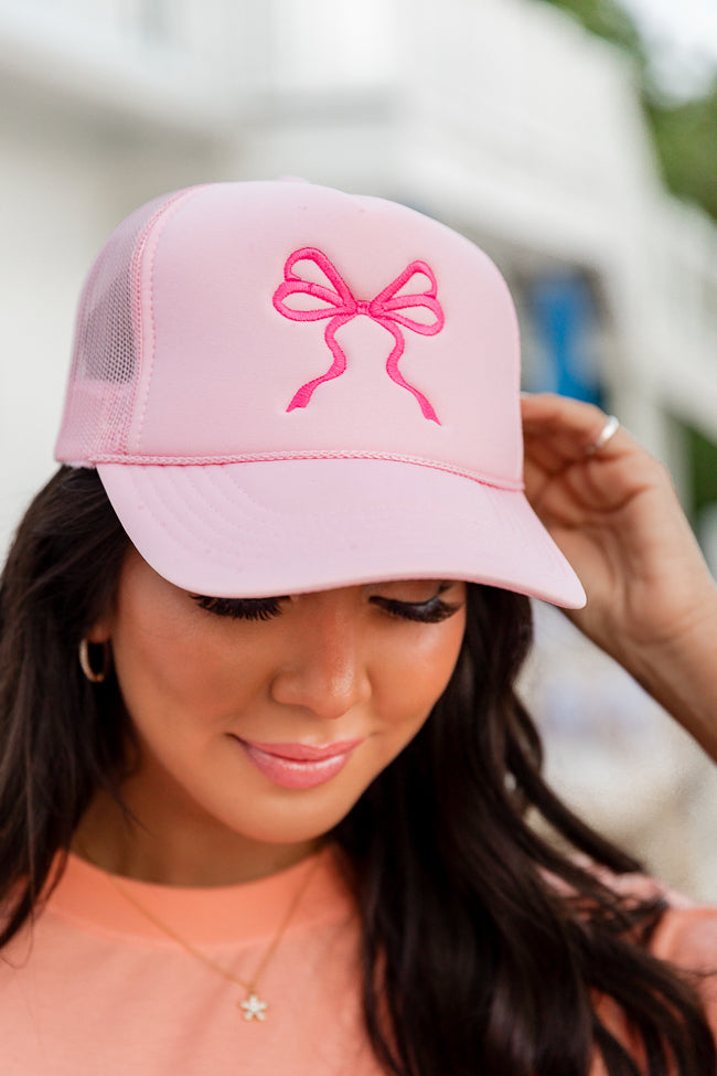Bow Light Pink Trucker Hat