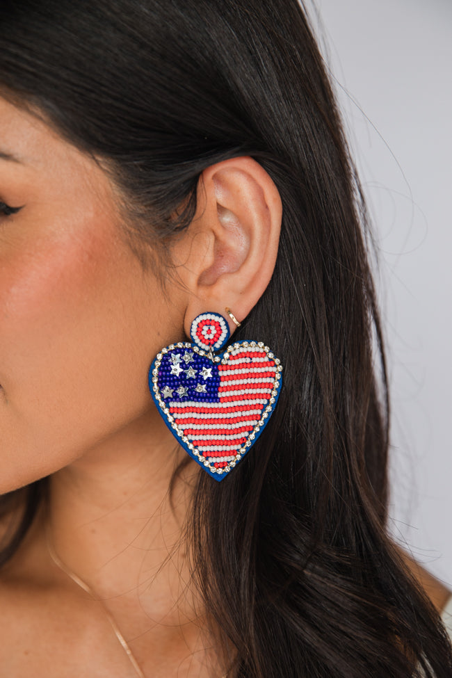 Flag Heart Earrings