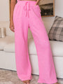 Essential Comfort Pink Waffle Knit Ribbed Pants