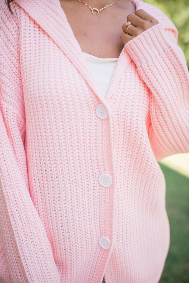 All In Theory Pink Oversized Cardigan