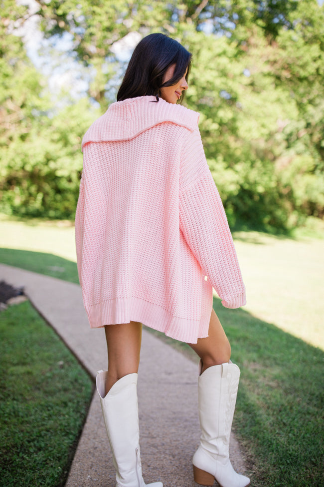 All In Theory Pink Oversized Cardigan SALE