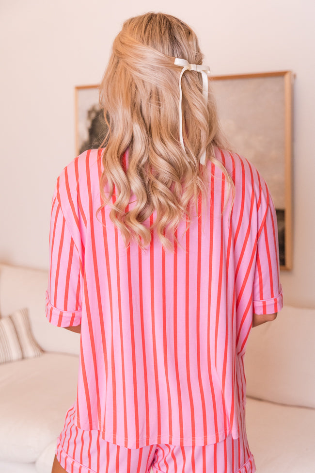 Good To Get Away In Pinstripe Parade Stripe Pajama Top