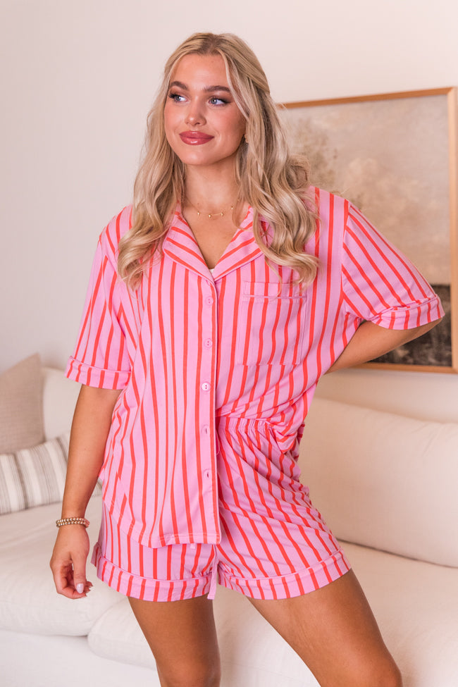 Good To Get Away In Pinstripe Parade Stripe Pajama Top