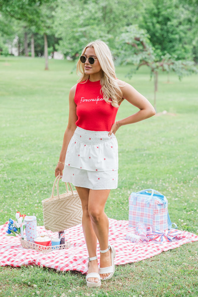 Feels Like Freedom Red Firecracker Sweater Tank FINAL SALE