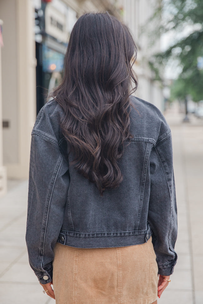 Small Town Smoke Show Black Rhinestone Studded Denim Jacket