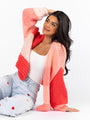 Forever Crush Pink Multi Color Block Cardigan