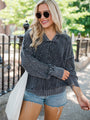 It's Too Easy Black Acid Wash Sweater