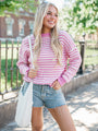 Midnight Dreams Pink Striped Sweater