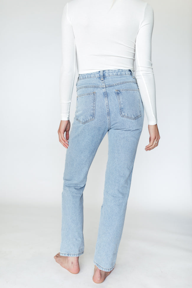 Megan Light Wash Straight Leg Mom Jeans