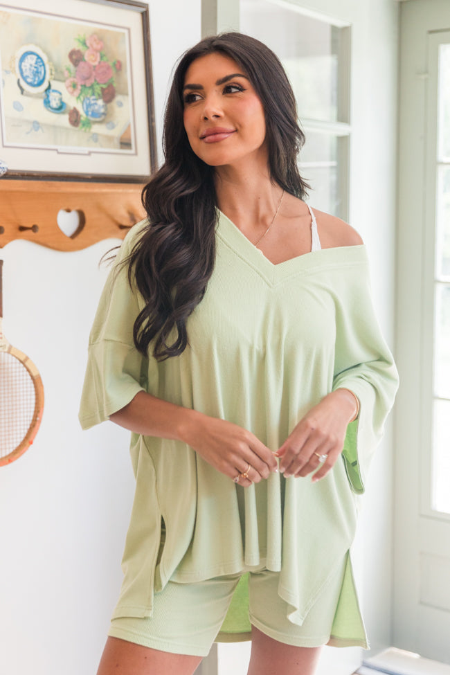 Love Me So Green Ribbed Knit Set