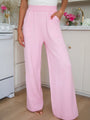 Let's Debrief Pink Wide Leg Sweater Pants