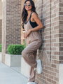 Day In The Life Taupe Waffle Knit Jumpsuit