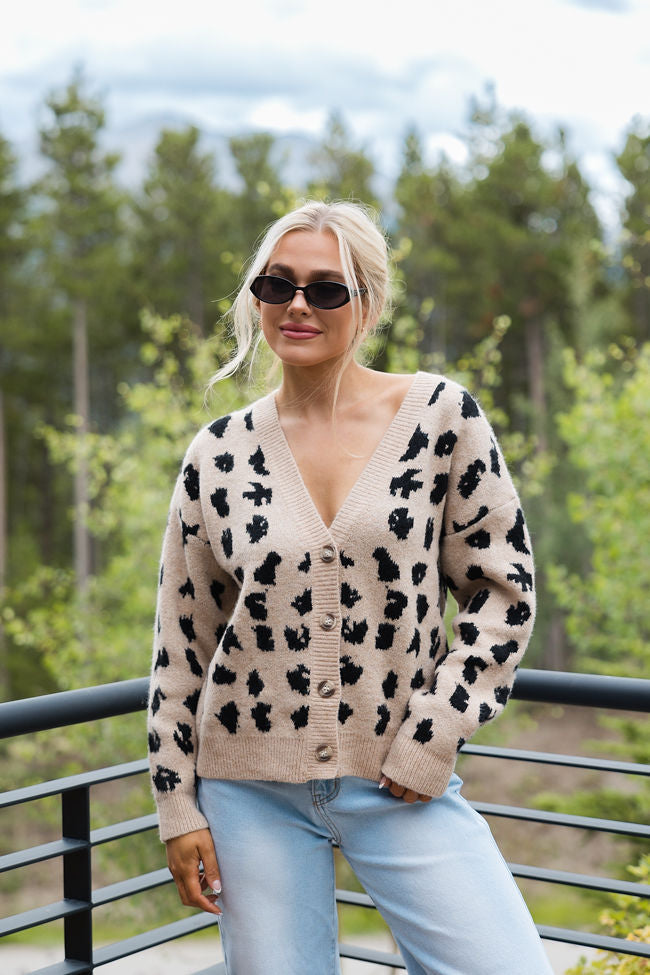 Wildest Dreams Taupe Animal Print Cardigan SALE