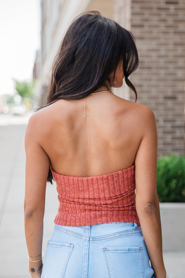 Sounds Of Joy Rust Strapless Sweater FINAL SALE