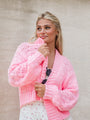 Focus On Me Pink Textured Sleeve Cropped Cardigan SALE