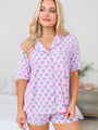 Under The Stars In Azalea Gardens Short Sleeve Bamboo Pajama Top FINAL SALE