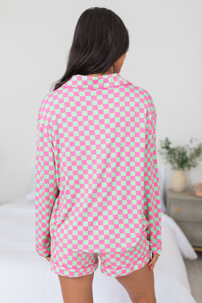 Under The Stars In Watermelon Crawl Long Sleeve Bamboo Pajama Top FINAL SALE