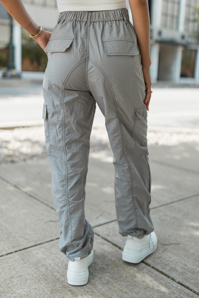 Hard To Forget Grey Adjustable Parachute Pants