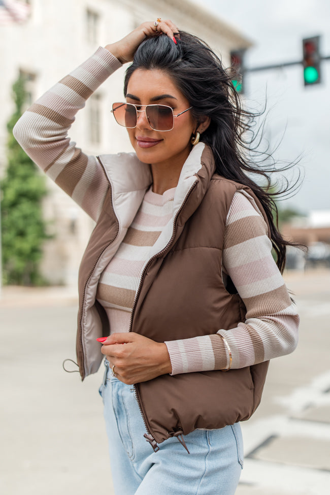 Where You See Fit Cocoa and Khaki Reversible Vest