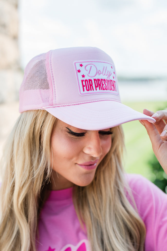 Dolly for President Light Pink Trucker Hat