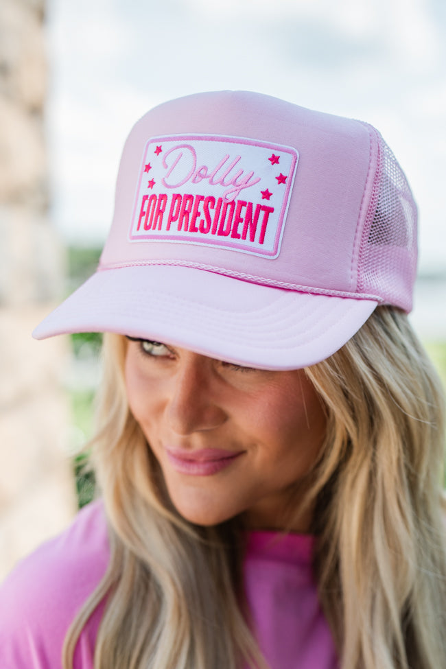 Dolly for President Light Pink Trucker Hat
