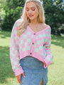 Making Memories In Watermelon Crawl Cropped Checkered Cardigan SALE