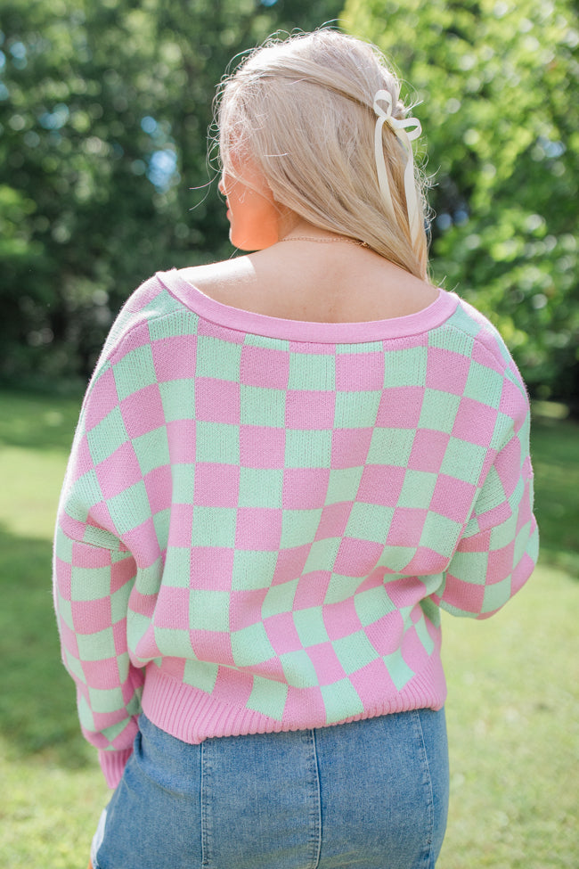 Making Memories In Watermelon Crawl Cropped Checkered Cardigan SALE