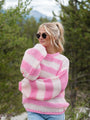 I Always Believe Pink Textured Stripe Sweater