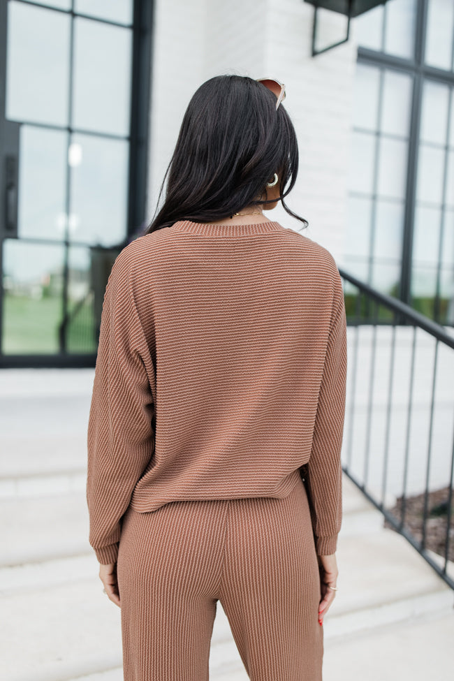 Any Occasion Mocha Ribbed Knit Set