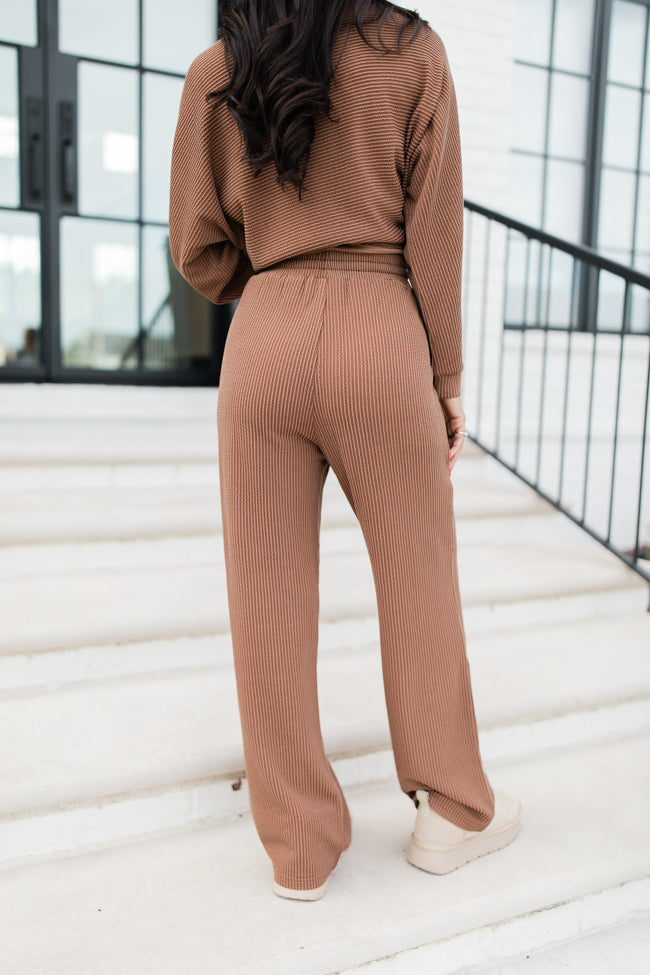 Any Occasion Mocha Ribbed Knit Set