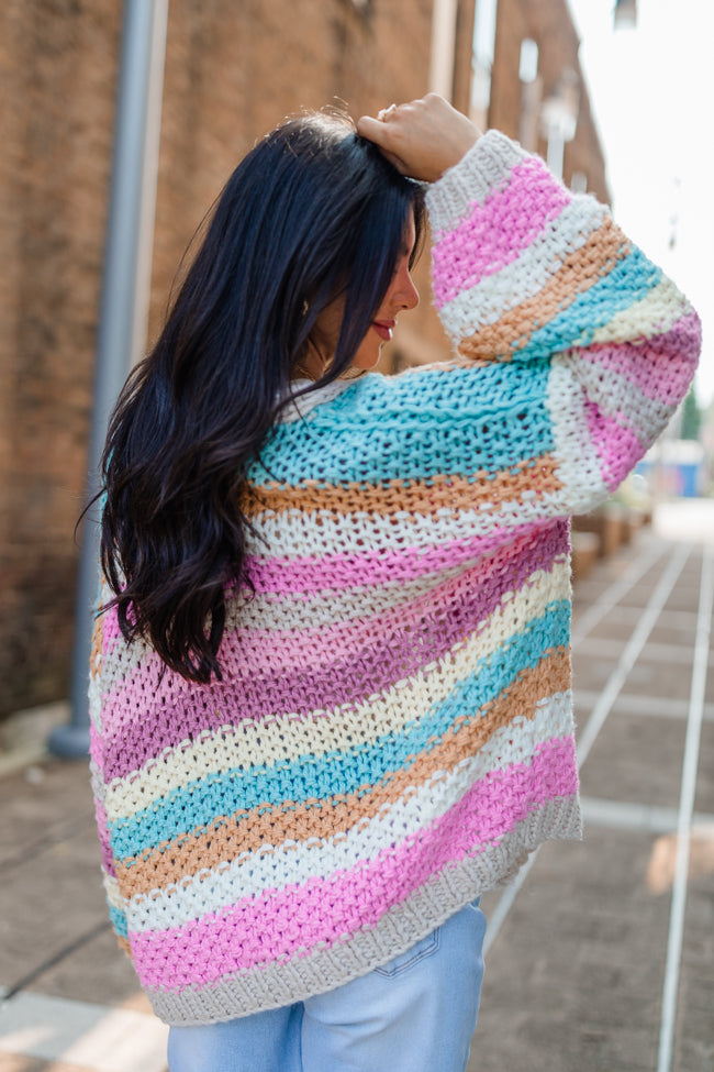 Forgot You Existed Pink, Orange, and Yellow Multi Striped Cardigan SALE