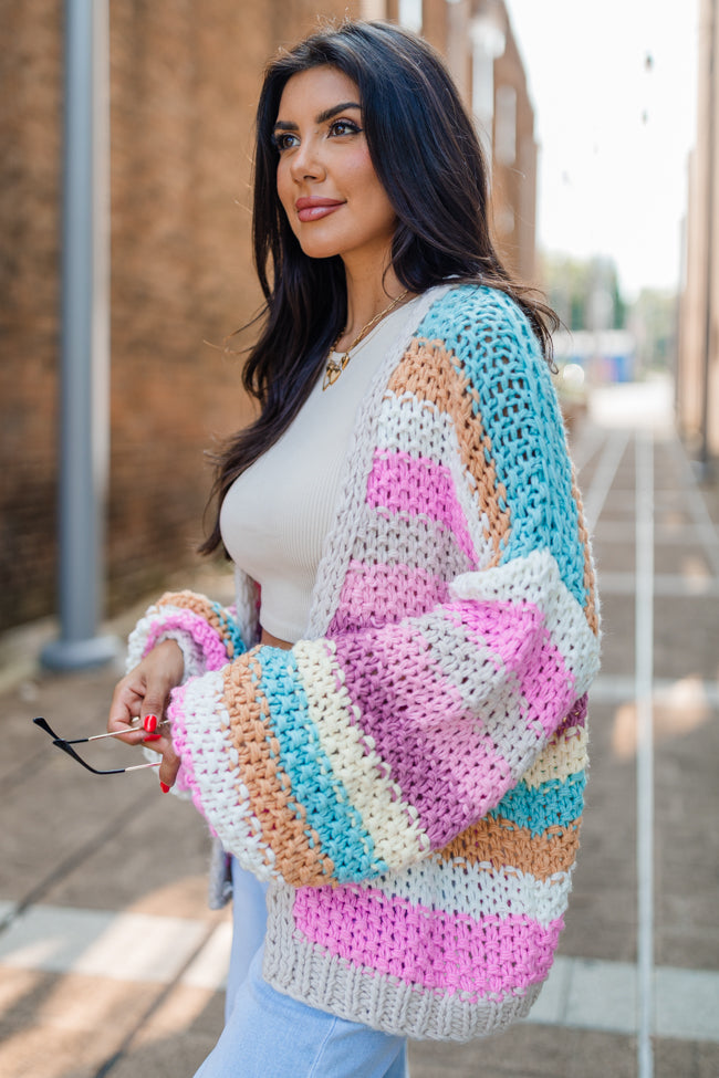 Forgot You Existed Pink, Orange, and Yellow Multi Striped Cardigan SALE