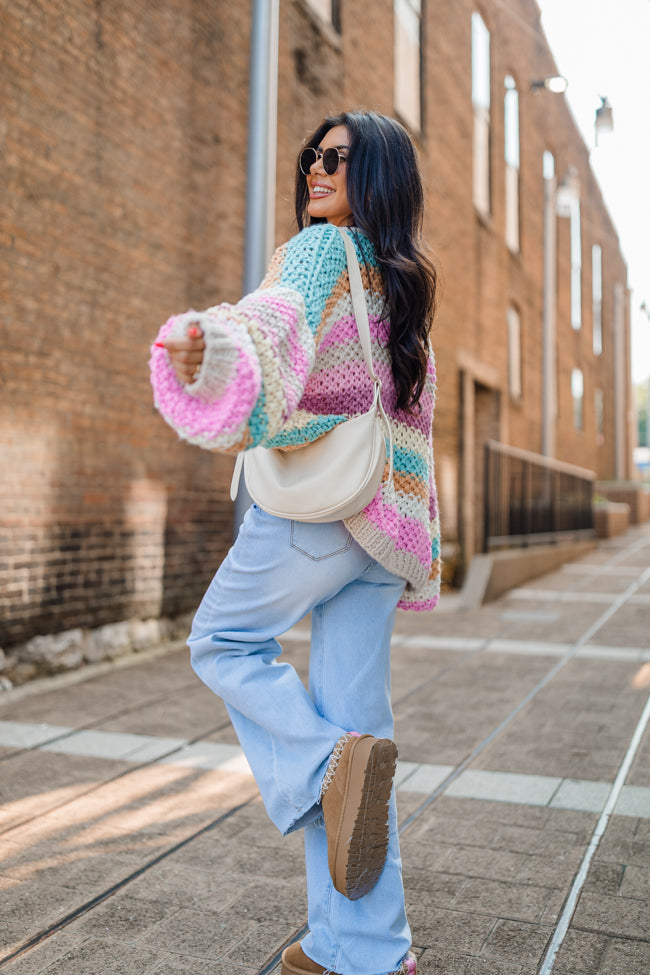 Forgot You Existed Pink, Orange, and Yellow Multi Striped Cardigan SALE