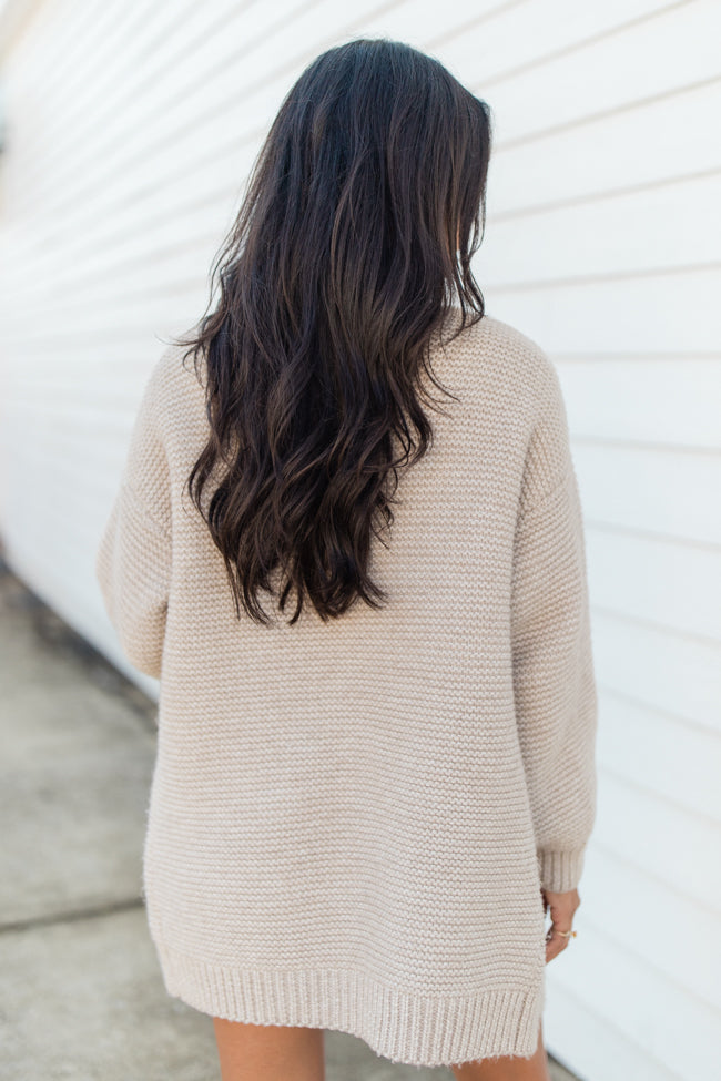 On My Mind Beige Cable Knit Cardigan SALE