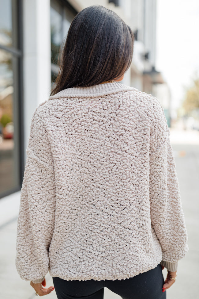 Breath Of Fresh Air Taupe Textured Cardigan SALE