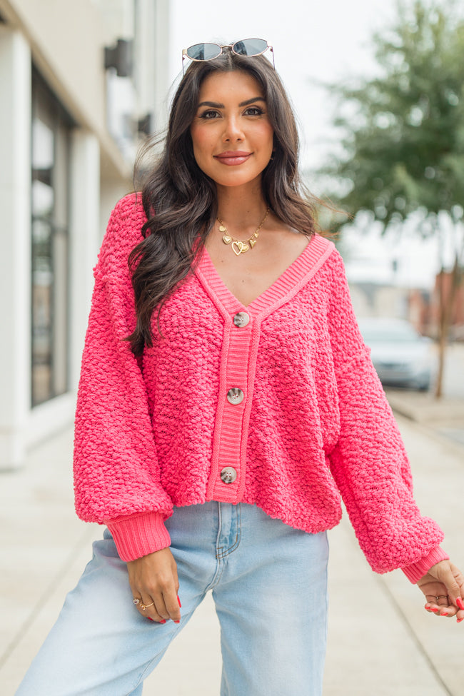 Breath Of Fresh Air Pink Textured Cardigan SALE