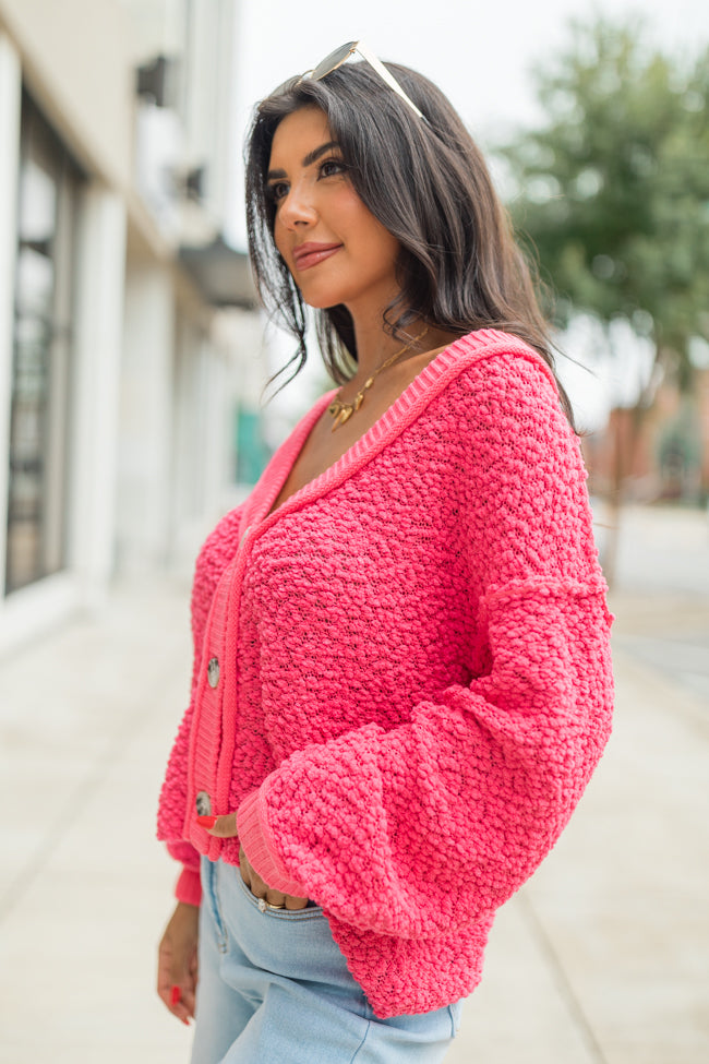 Breath Of Fresh Air Pink Textured Cardigan SALE