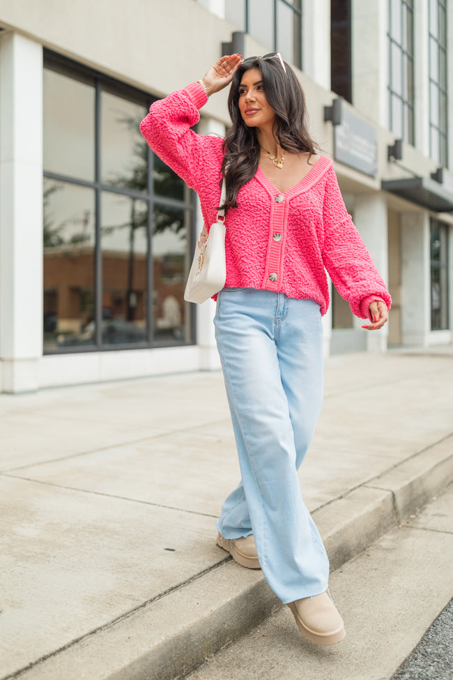 Breath Of Fresh Air Pink Textured Cardigan SALE