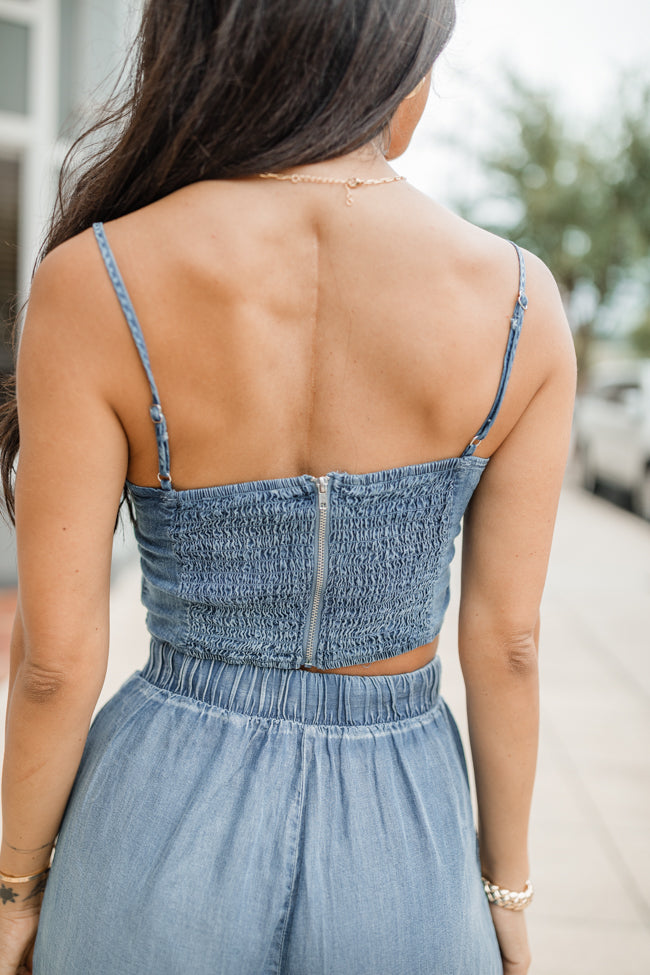 Why Can't You See Medium Wash Denim Tank Top FINAL SALE