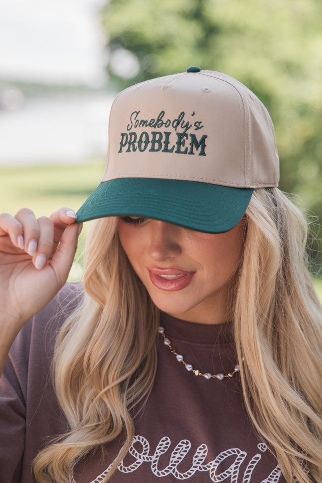 Somebody's Problem Dark Green and Khaki Hat
