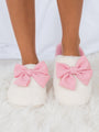 Pink Fur Bow Slippers