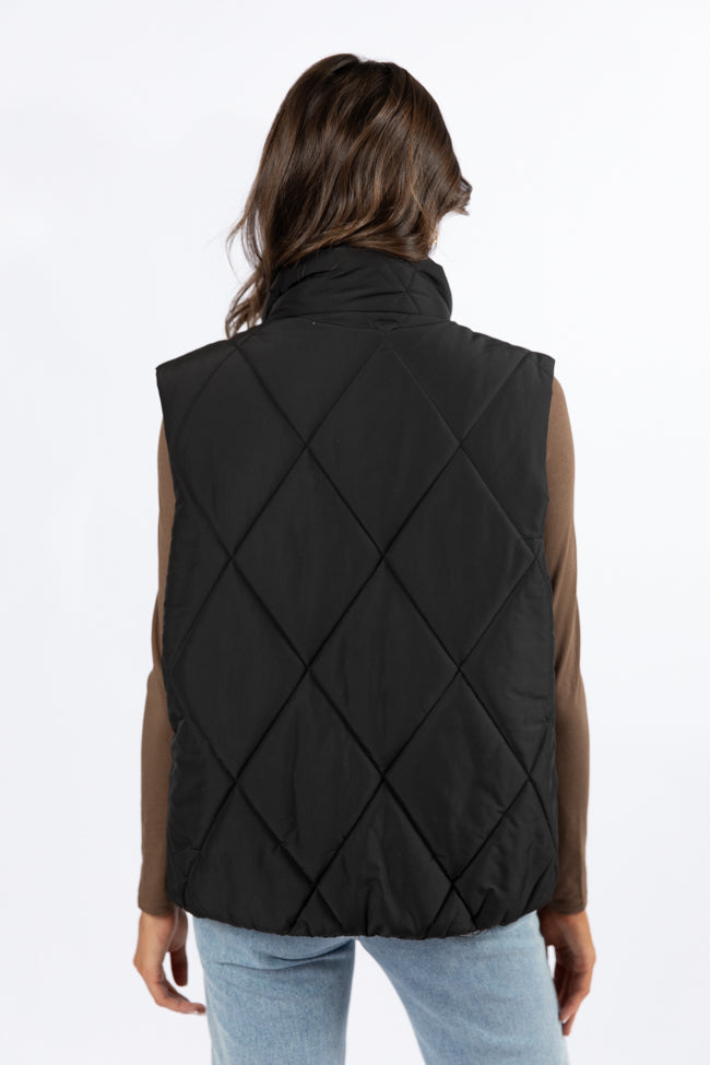 Mountainside Moment Black Quilted Puffer Vest