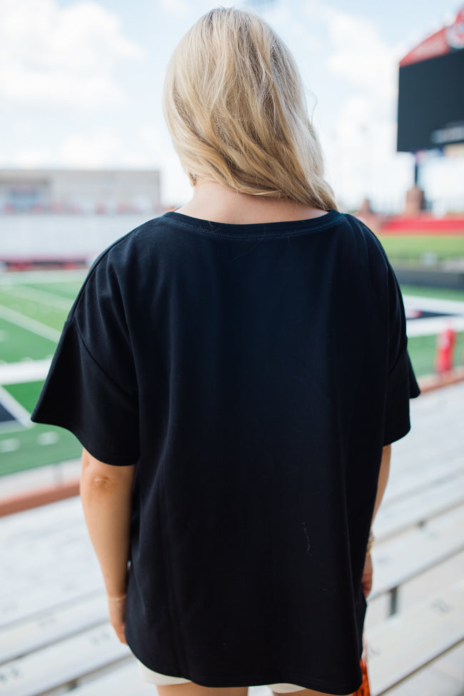 Classy Until Kick Off Black Stitched Tee