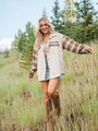 Talking My Language Beige and Brown Plaid Sleeve Shacket FINAL SALE