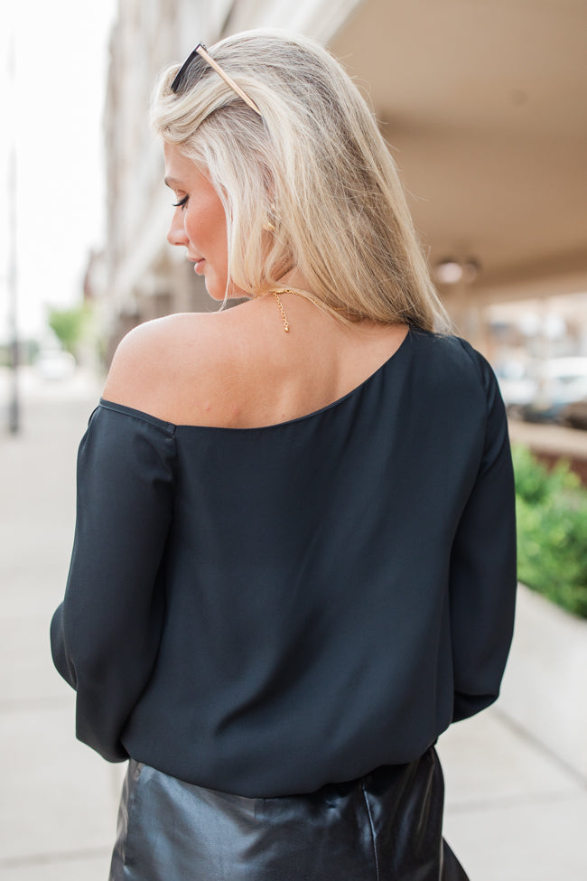 Casual Romance Black Off The Shoulder Top FINAL SALE