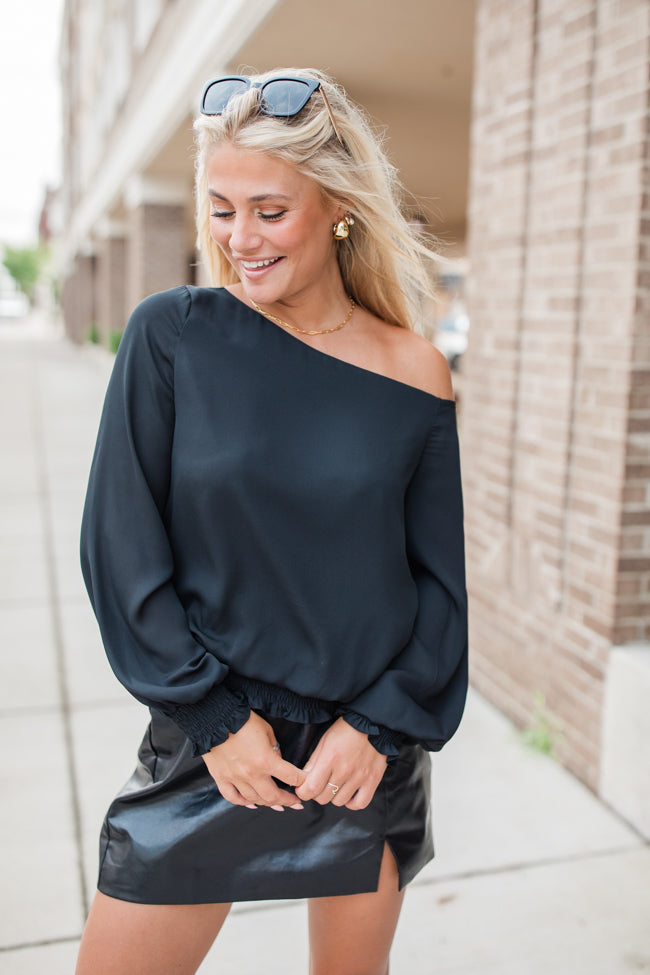 Casual Romance Black Off The Shoulder Top FINAL SALE